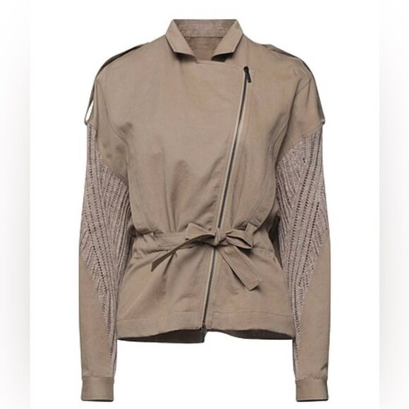 Gentry Portofino cotton/linen blend jacket with knit details, M - Picture 1 of 10